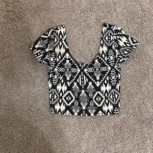 Victoria's Secret Black and White Tribal Crop Top